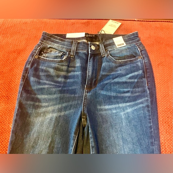 Judy Blue Jeans | Bay City Slit Hem High Rise Skinny JB82424 26/3 / Dark Blue - Picture 5 of 9